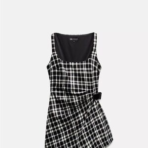 Zara Monochrome Checkered Dress